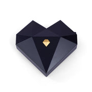 Urqanyu Heart Shaped Diamond Faced Blue Ring Box for Magic Secret