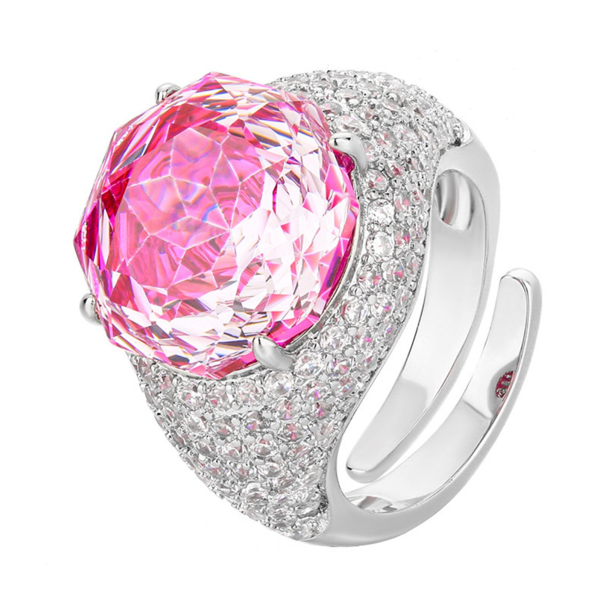 Urqanyu copper-based gold-plated simulated rose-cut colored gemstone temperament retro cubic zirconia ring