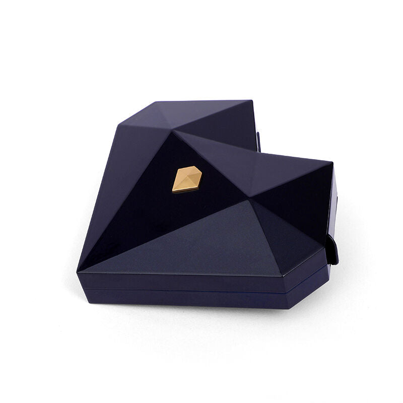 Urqanyu Heart Shaped Diamond Faced Blue Ring Box for Magic Secret