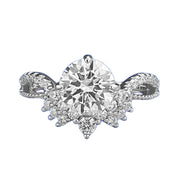 Urqanyu 925 silver crown V-shaped cubic zirconia round ring 7.5mm