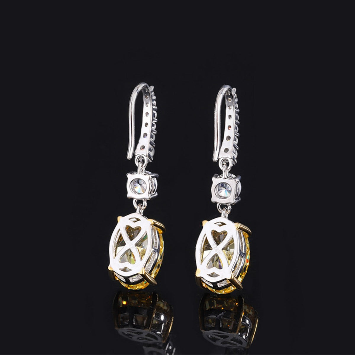 Urqanyu S925 silver fashion oval cubic zirconia pendant earrings 8*12mm