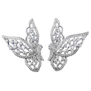 Urqanyu S925 silver hollow butterfly simple cubic zirconia earrings