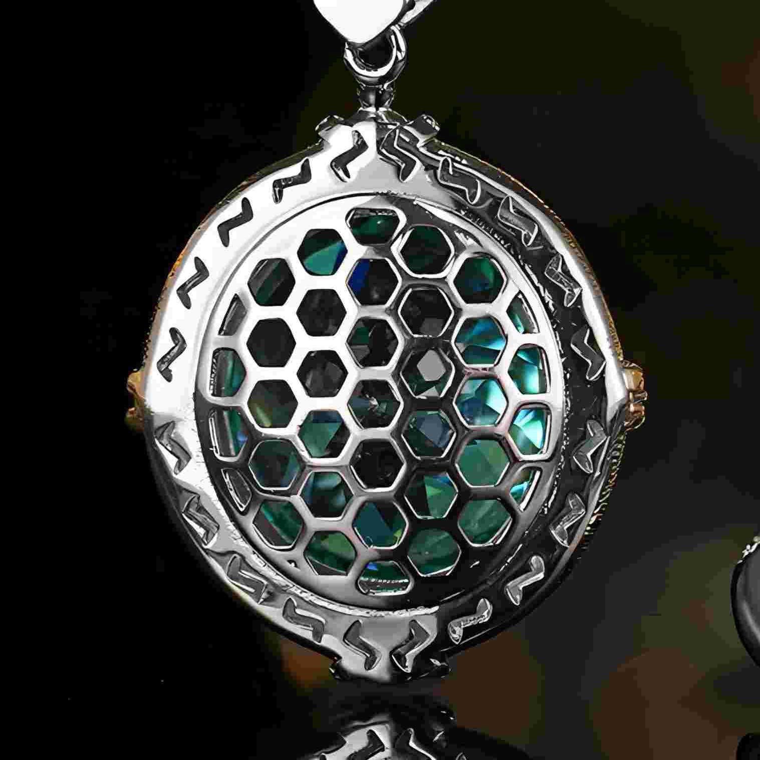 Urqanyu copper-based gold-plated simulated Para green temperament retro square zirconia pendant necklace