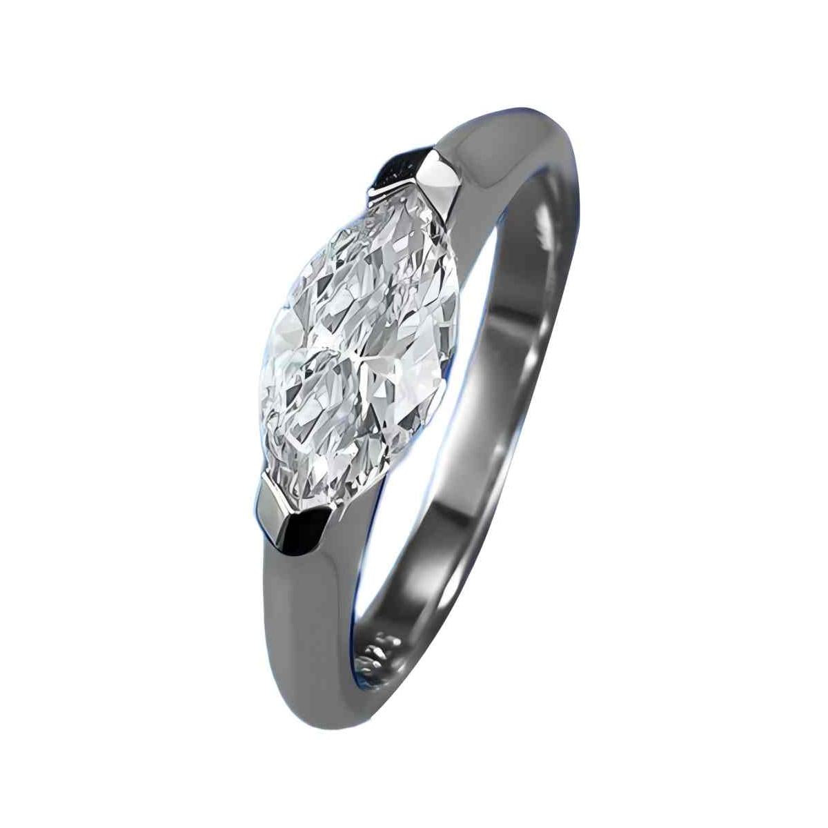 Urqanyu simple horse eye diamond ring S925 silver diamond cubic zirconia couple ring 5*10