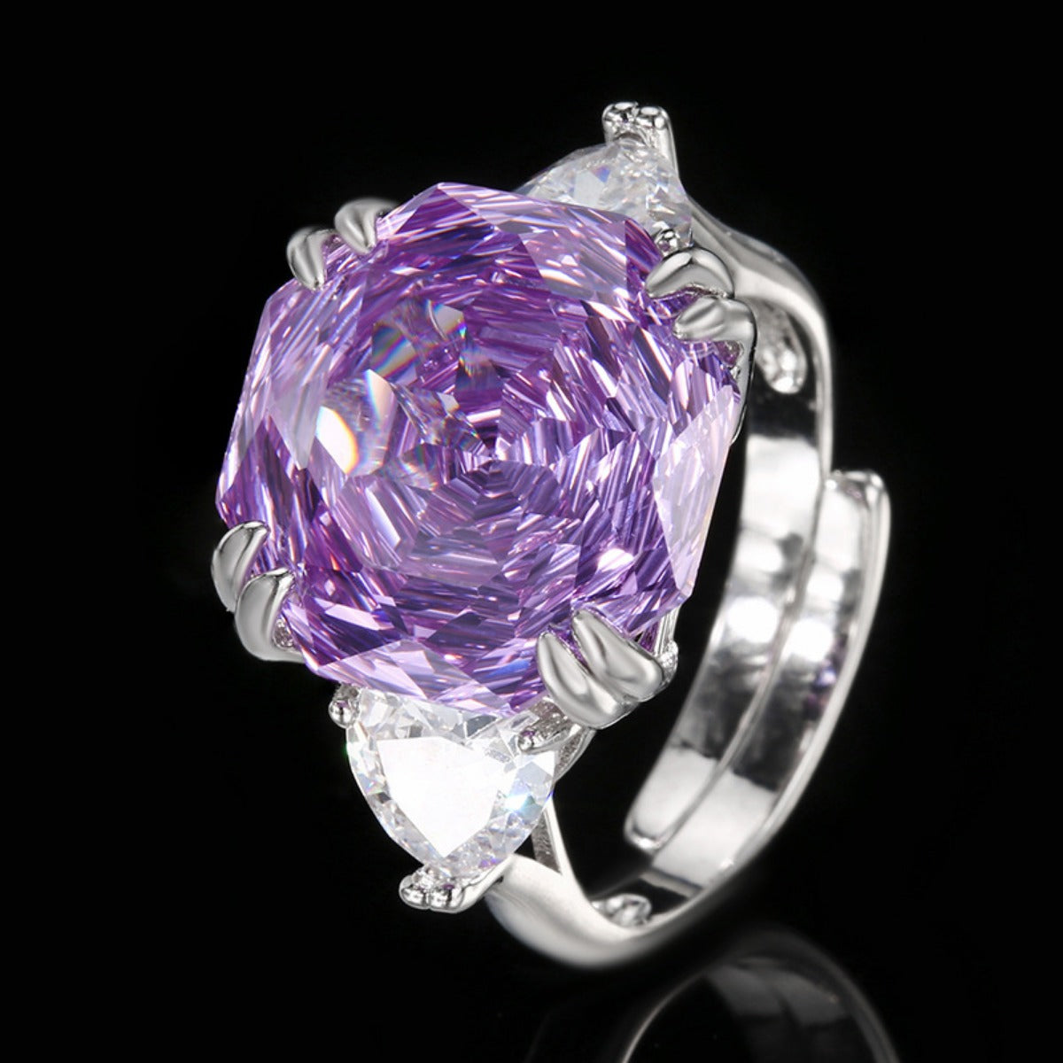 Urqanyu Copper-base gold-plated imitation rose-cut dried rose simple style cubic zirconia ring