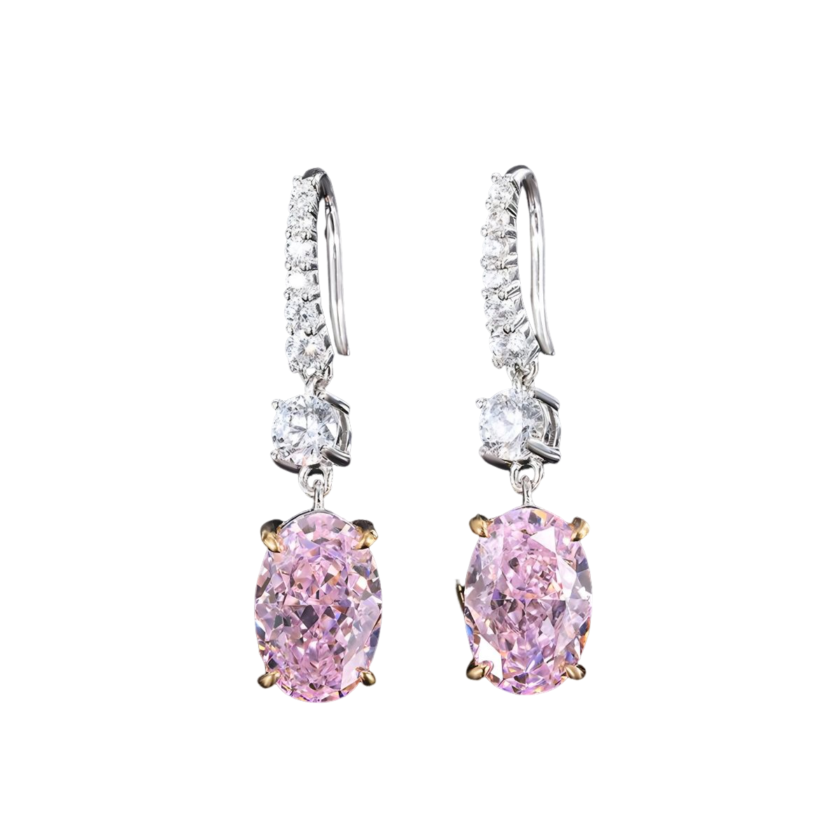 Urqanyu S925 silver fashion oval cubic zirconia pendant earrings 8*12mm