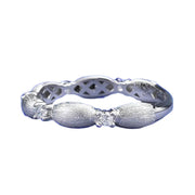 Urqanyu S925 silver Bubujia brushed Italian craft cubic zirconia gift ribbon ring