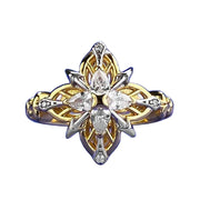 Urqanyu S925 silver medieval old money style four-pointed star reborn beauty four-leaf clover S925 silver ring