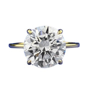 Urqanyu S925 silver four-claw round cubic zirconia diamond ring