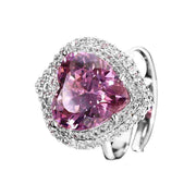 Urqanyu gold-plated copper simulated bird's nest cut dried rose heart-shaped cubic zirconia ring