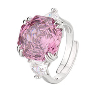 Urqanyu Copper-base gold-plated imitation rose-cut dried rose simple style cubic zirconia ring