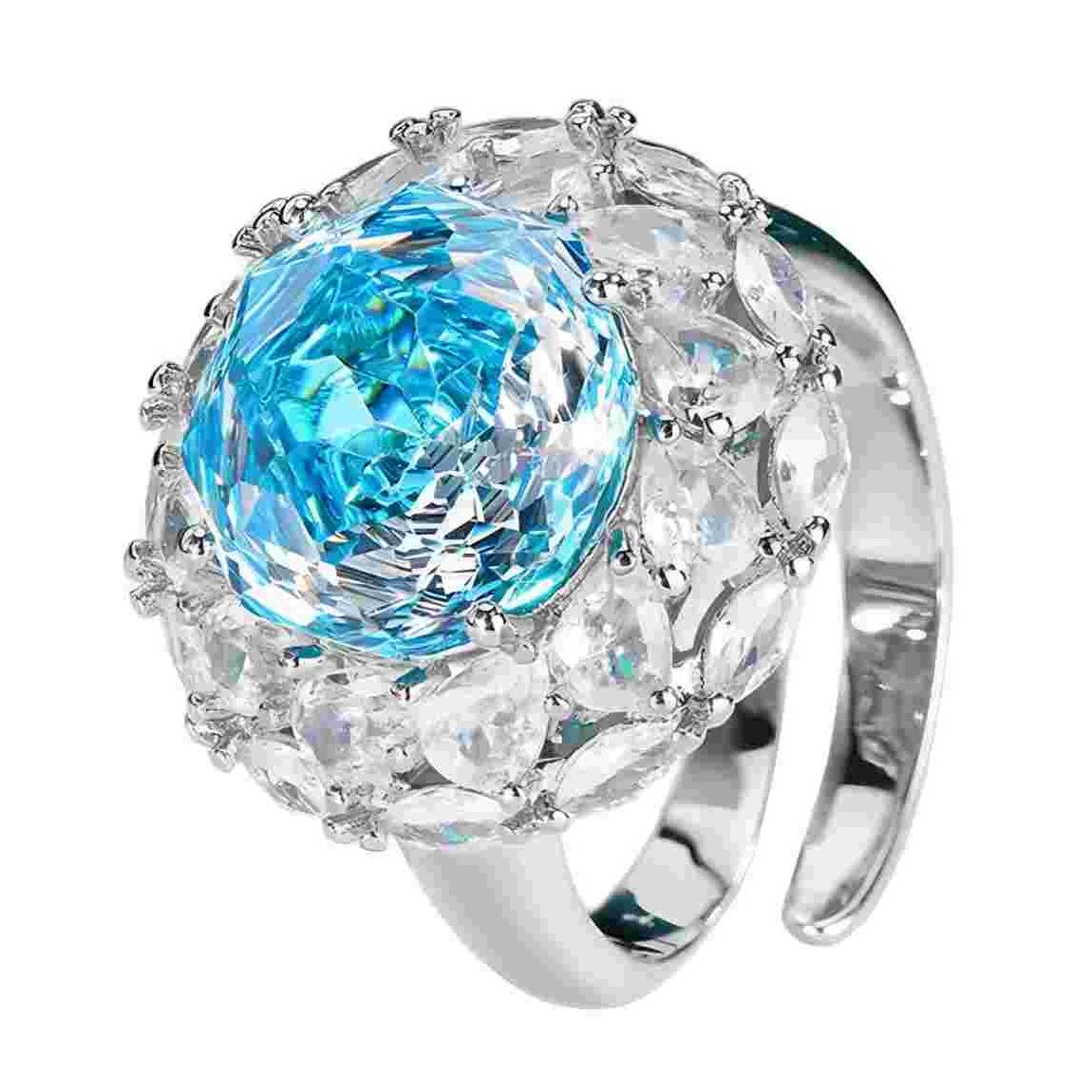 Urqanyu copper base gold-plated millennium cut gradient temperament cubic zirconia ring