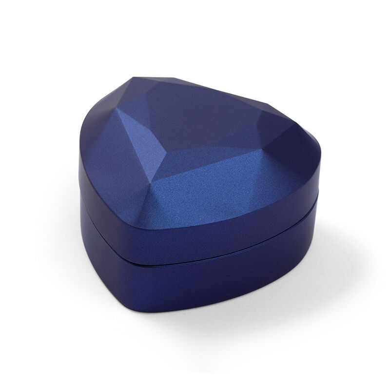 Urqanyu Cool Blue Heart Shape Ring Box with LED Light