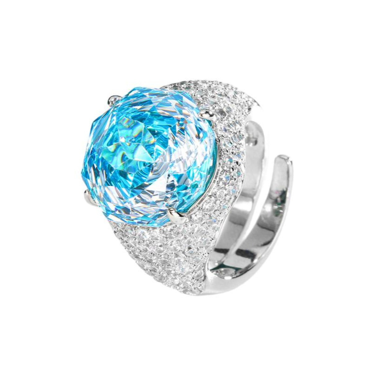 Urqanyu copper-based gold-plated simulated rose-cut colored gemstone temperament retro cubic zirconia ring