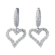 Urqanyu S925 silver irregular heart fashionable all-match cubic zirconia earrings