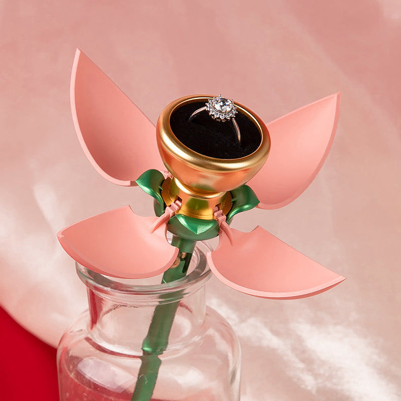 Urqanyu Rose Flower Ring Box Jewelry Packaging Storage Box Valentine's Day