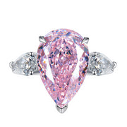 Urqanyu S925 silver diamond water drop cubic zirconia ring 11*17