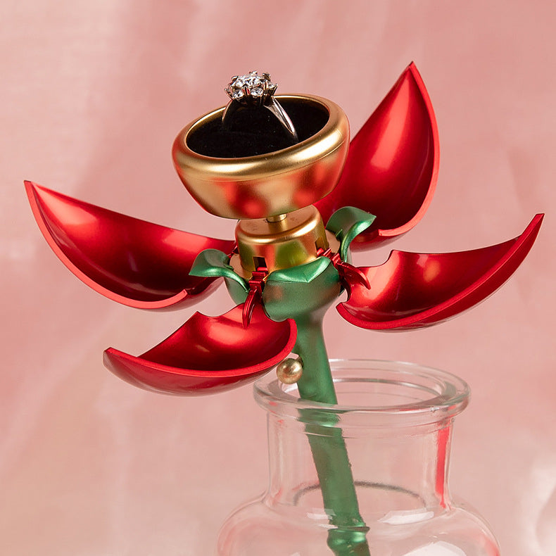Urqanyu Rose Flower Ring Box Jewelry Packaging Storage Box Valentine's Day