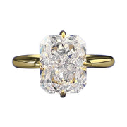 Urqanyu S925 silver gold-plated white ice flower cut cubic zirconia ring 8*10