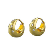 Urqanyu s925 silver gold-plated eight-pointed star fashionable all-match cubic zirconia earrings