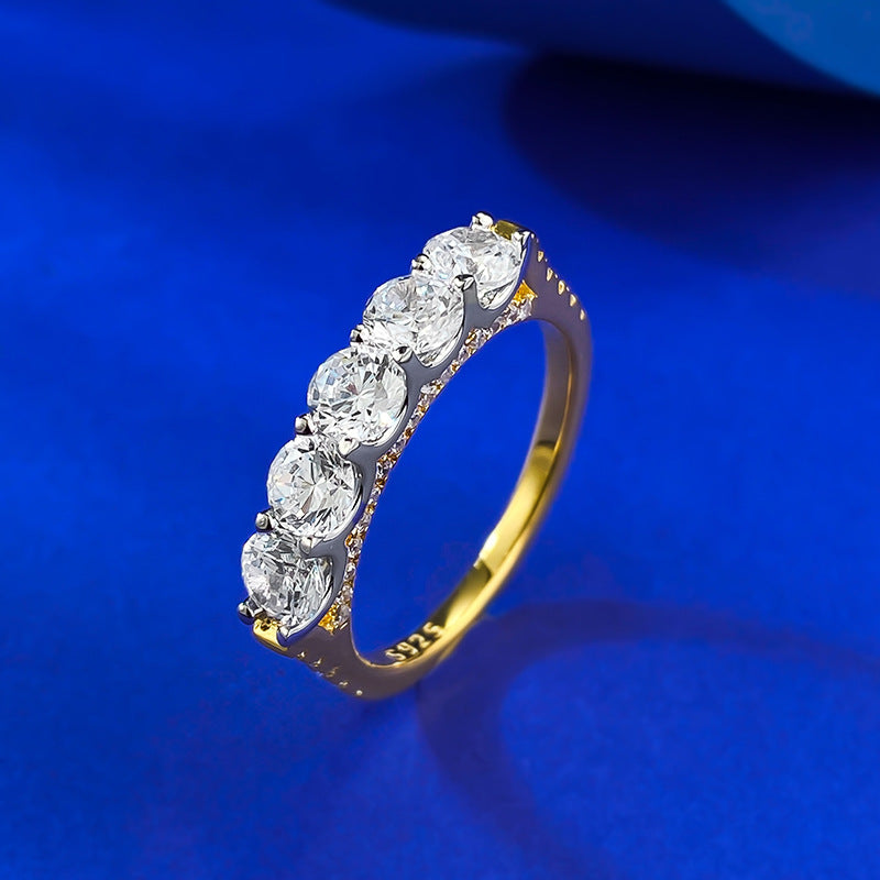 Urqanyu S925 silver stylish simple single row diamond cubic zirconia ring