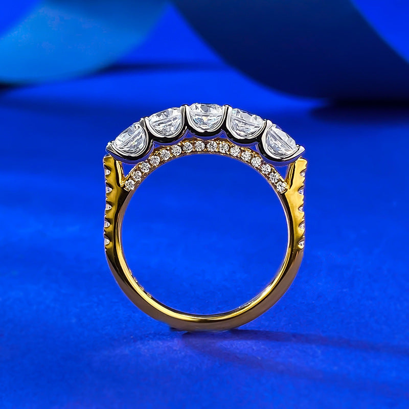 Urqanyu S925 silver stylish simple single row diamond cubic zirconia ring