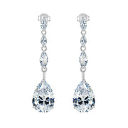 Urqanyu S925 silver European and American ins style water drop 10*15 earrings full diamond cubic zirconia earrings