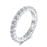 Urqanyu S925 silver fashion 3mm full diamond cubic zirconia ring