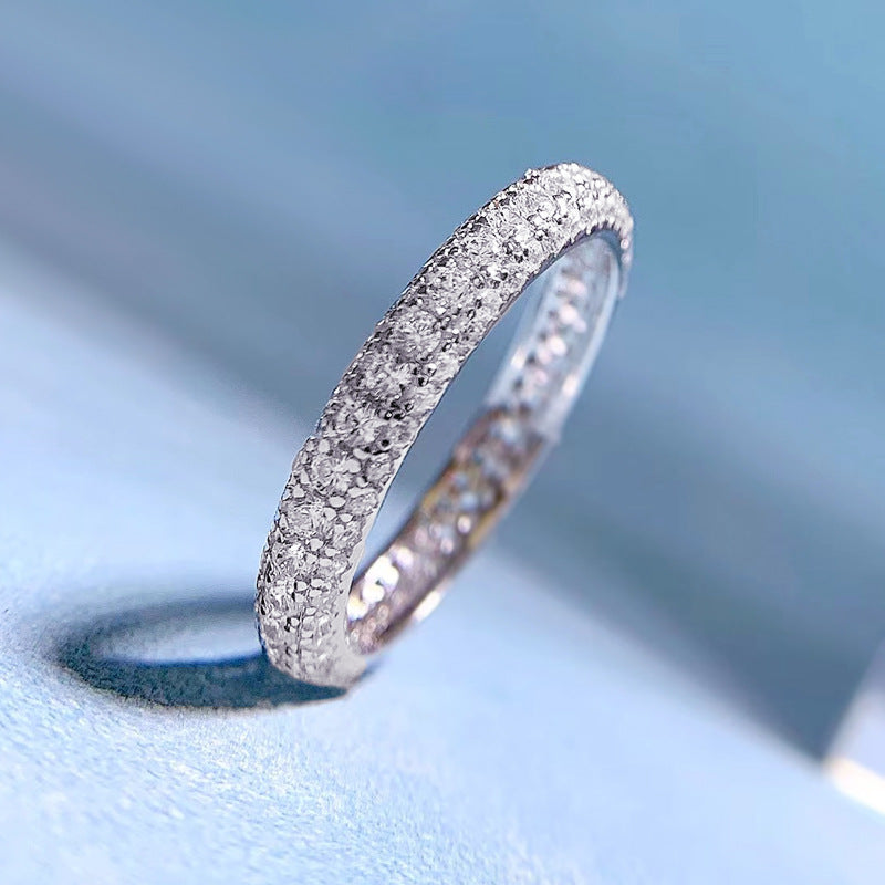 Urqanyu S925 silver fashion simple silver cubic zirconia full diamond ring