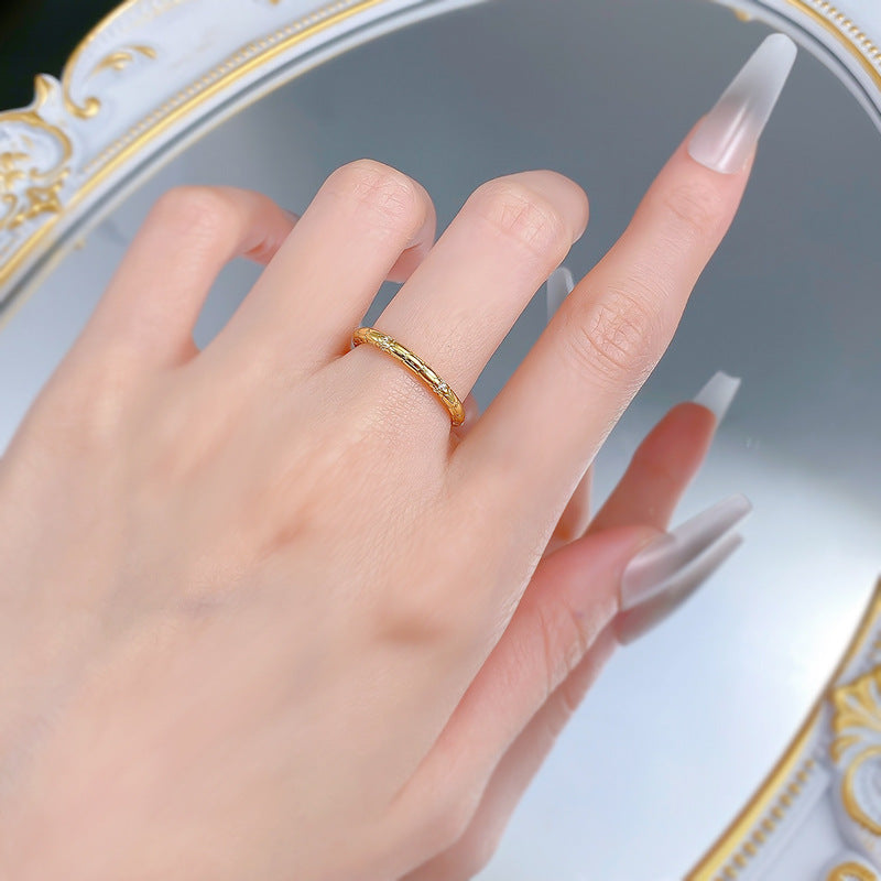 Urqanyu S925 silver gold-plated snake ouroboros minimalist light luxury cubic zirconia ring