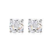 Urqanyu S925 silver pillow-shaped simple fat square 7mm cubic zirconia earrings