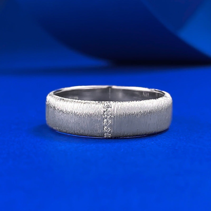 Urqanyu S925 sterling silver wide version narrow version brushed cubic zirconia ring medieval style