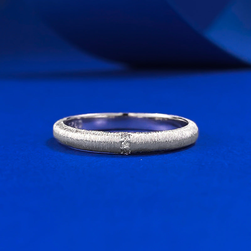 Urqanyu S925 sterling silver wide version narrow version brushed cubic zirconia ring medieval style
