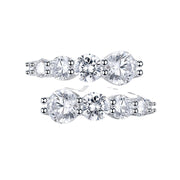 Urqanyu S925 silver open round diamond ring all-match cubic zirconia ring 6.5mm