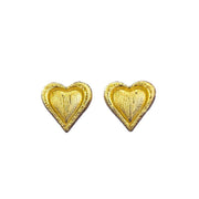 Urqanyu s925 silver gold-plated heart brushed fashionable all-match cubic zirconia earrings