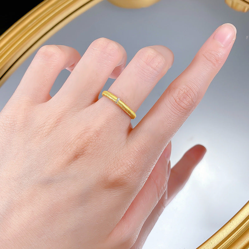 Urqanyu S925 sterling silver wide version narrow version brushed cubic zirconia ring medieval style