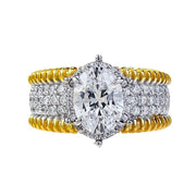 Urqanyu S925 silver oval gilded wealth-making high-end fashion cubic zirconia ring 6*8