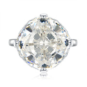 Urqanyu 925 silver luxury inlaid cubic zirconia large diamond ring 15mm
