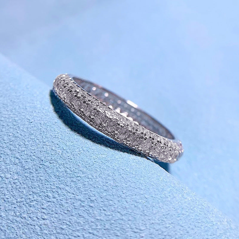 Urqanyu S925 silver fashion simple silver cubic zirconia full diamond ring