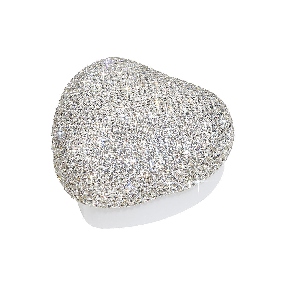 Urqanyu Cool white diamond inlaid heart shape ring box with LED light