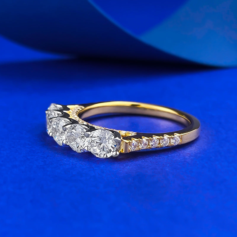 Urqanyu S925 silver stylish simple single row diamond cubic zirconia ring