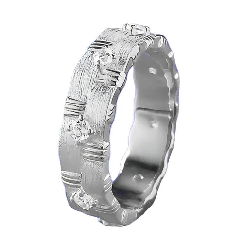 Urqanyu Bracchiati brushed cubic zirconia ring Italian craft S925 silver