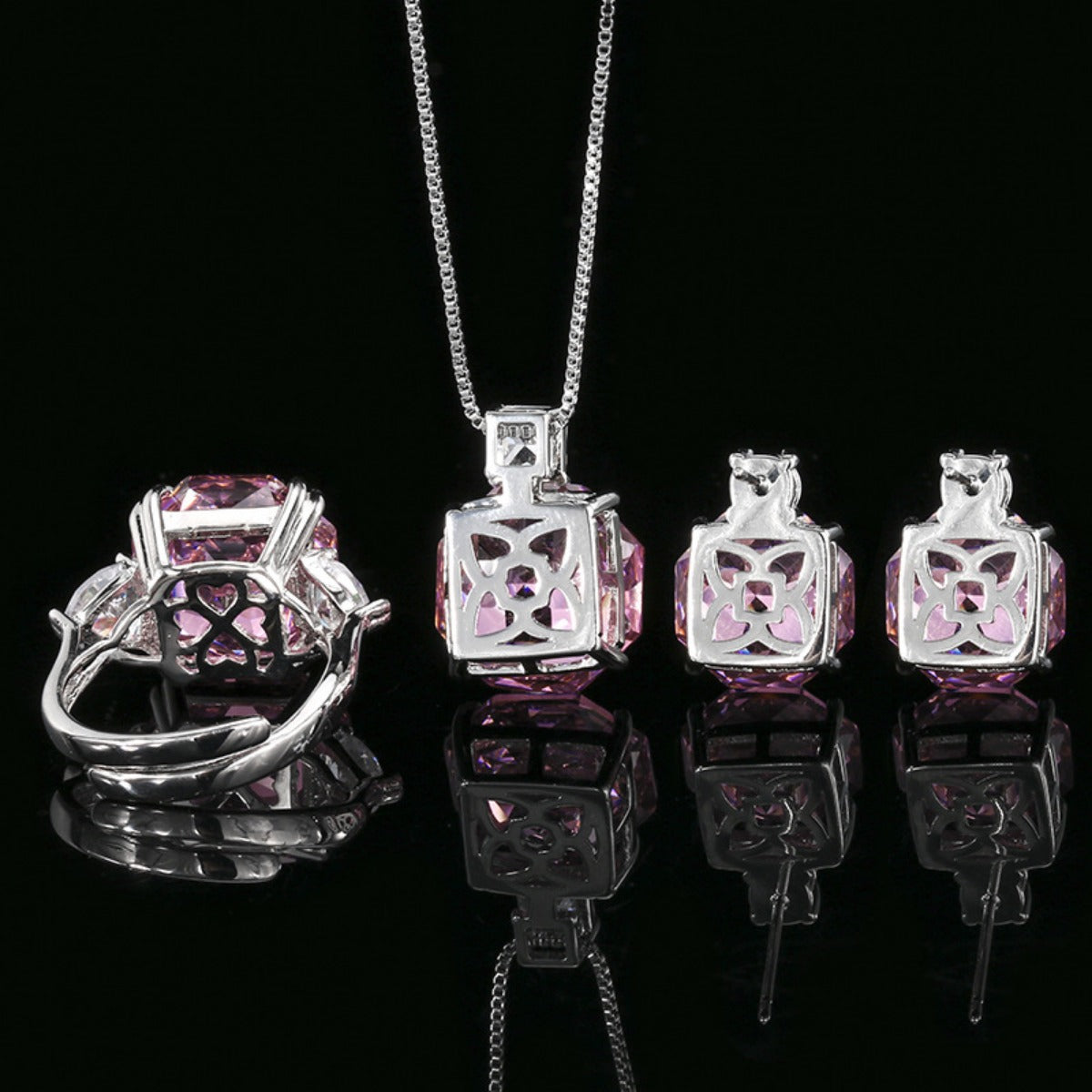 Urqanyu Copper-base gold-plated imitation rose-cut dried rose simple style cubic zirconia ring
