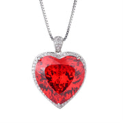 Urqanyu Gold Plated Copper Box Chain Bird's Nest Cut Vintage Large Heart Cubic Zirconia Pendant Necklace 20mm