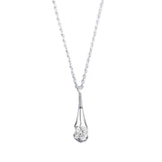 Urqanyu S925 silver platinum water drop bottle small waist inlaid 5.0 white zirconium necklace