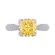 Urqanyu S925 silver square elegant diamond bud cubic zirconia ring