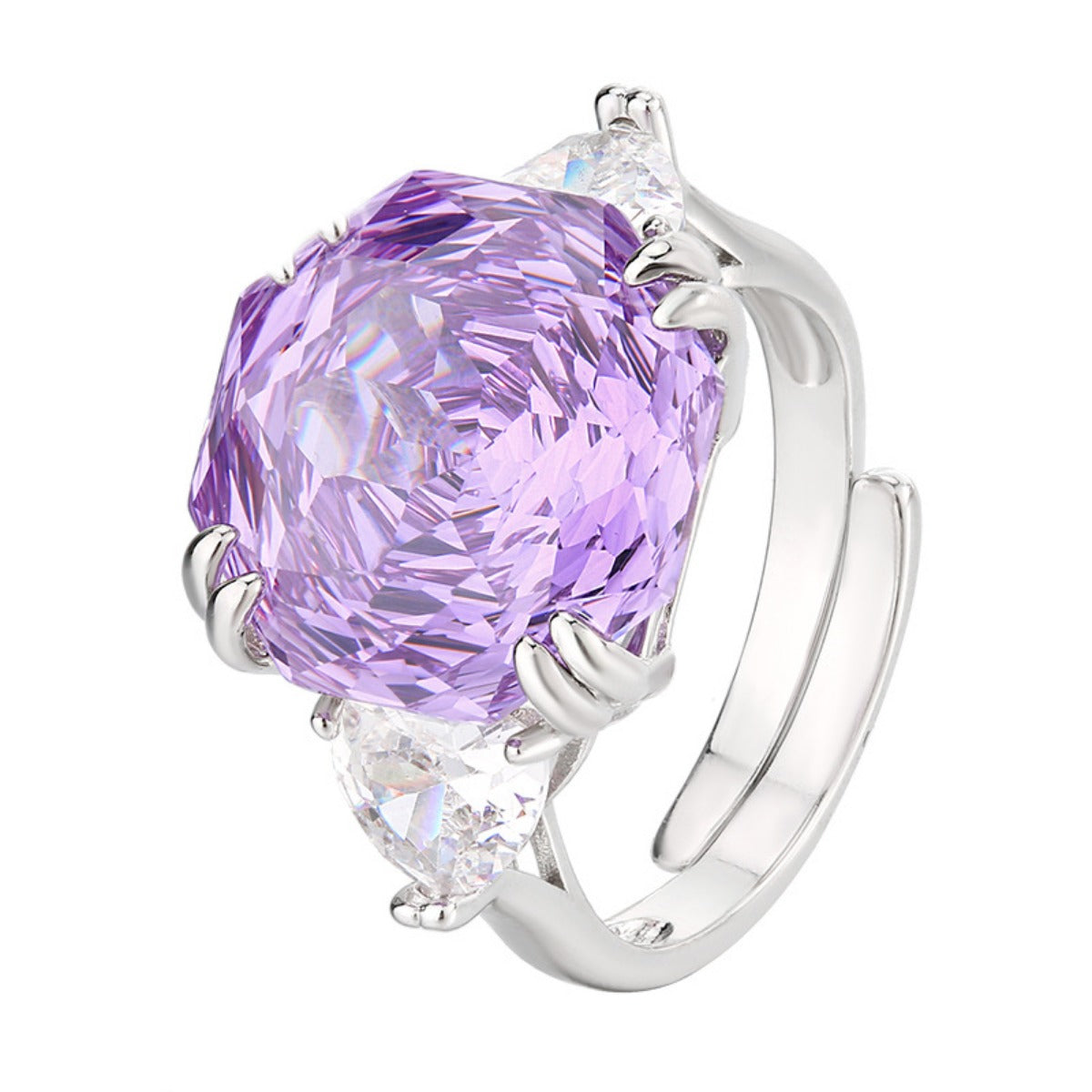 Urqanyu Copper-base gold-plated imitation rose-cut dried rose simple style cubic zirconia ring