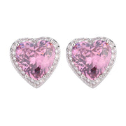 Urqanyu gold-plated copper simulated bird's nest cut dried rose heart-shaped cubic zirconia earrings