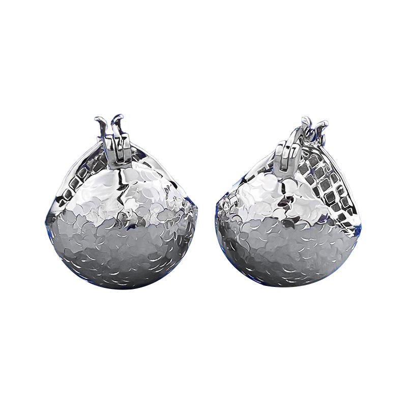 Urqanyu S925 sterling silver sparkling flashing broken ice ice light ball pine cone earrings fashionable cold style