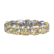 Urqanyu S925 silver fat square 5mm yellow diamond row diamond cubic zirconia stacking ring